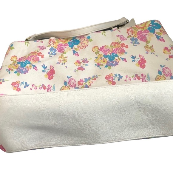 Betsey Johnson Spring Florals Large Double Handle Bag Big Bows Colorful 17X12” - Picture 10 of 13